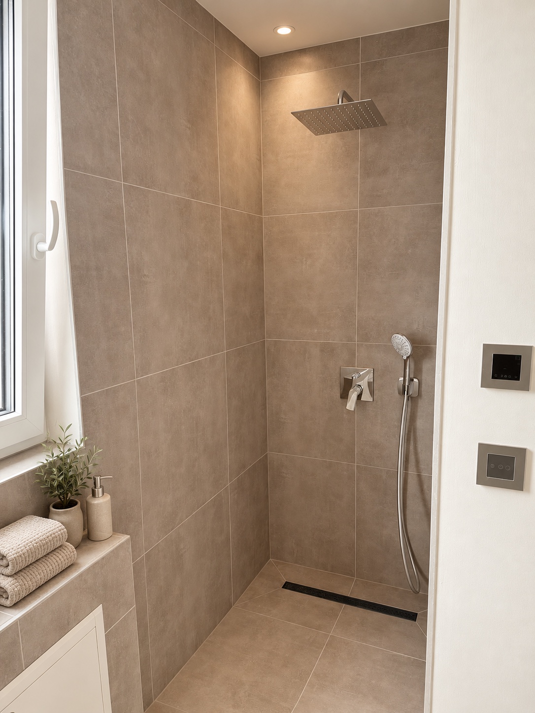 Familienbad · Dusche – Einrichtungsvorschlag